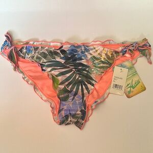 Hobie Coral-Trim Tropical Leaf Bikini Bottoms